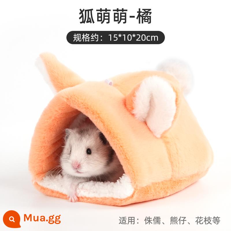 Hamster bông ấm tổ gấu vàng mùa đông tổ nhỏ mật ong túi lượn hoa cành chuột trốn nhà mùa đông đồ dùng mùa đông - Cáo Mengmeng-Orange (thường gặp ở người lùn và gấu)