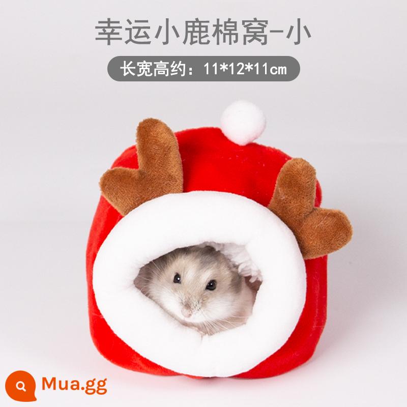 Hamster bông ấm tổ gấu vàng mùa đông tổ nhỏ mật ong túi lượn hoa cành chuột trốn nhà mùa đông đồ dùng mùa đông - Hươu giáng sinh (hamster lùn)