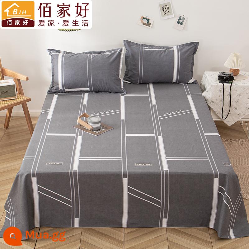 100 tấm cotton đơn mảnh đôi 1,5m tấm cotton lưới chăn màu đỏ vỏ gối đơn 2 bộ ba mảnh 1.2 đơn - Thời gian dài (vải dày)