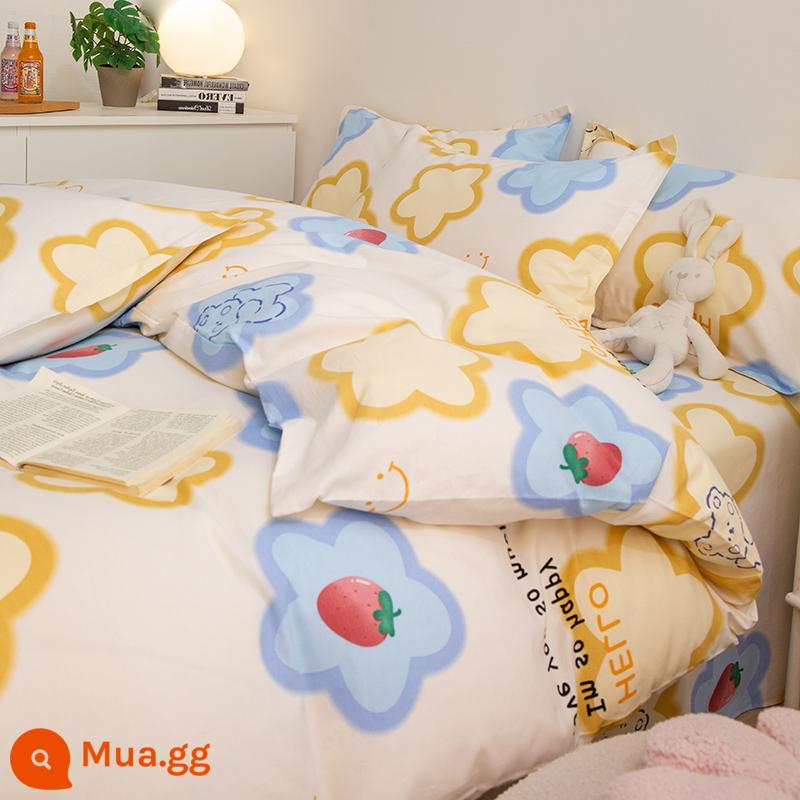 Mùa đông chải 4 món nguyên chất ga trải giường cotton chăn ga trải giường 3 mảnh Bộ 2022 mới mùa thu đông bộ chăn ga gối - ngôi sao ước tưởng tượng