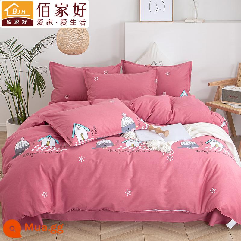 Vỏ chăn đơn cotton nguyên chất mảnh đơn 2 mét x 2.3 đôi vỏ chăn bông 1.5x2.0x1.8 chăn đơn mùa đông 220x240 - chú chim nhỏ dễ thương