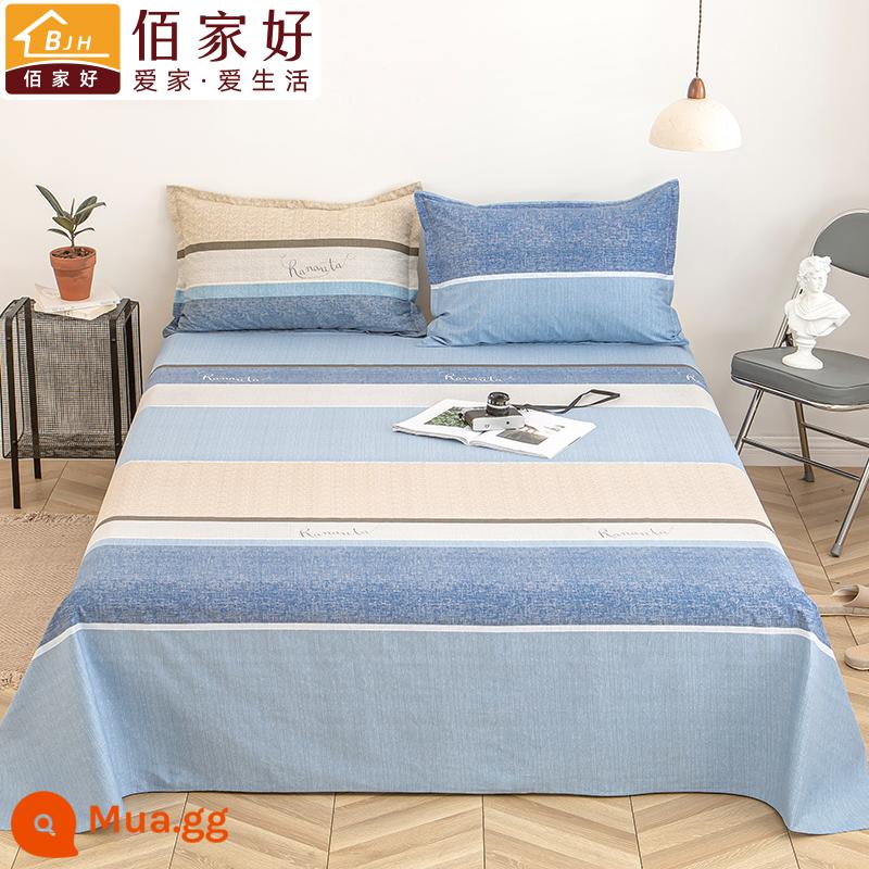 100 tấm cotton đơn mảnh đôi 1,5m tấm cotton lưới chăn màu đỏ vỏ gối đơn 2 bộ ba mảnh 1.2 đơn - Sọc hiện đại (vải dày)