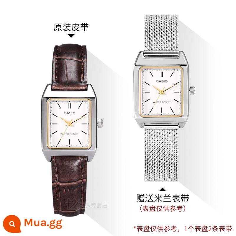 Quà tặng năm mới Đồng hồ CASIO nữ ins phong cách đơn giản khí chất đồng hồ nữ thời trang sinh viên chống thấm nước đồng hồ nữ - LTP-V007L-7E2 Dây thép Milan + dây chính hãng, tổng cộng 2 dây