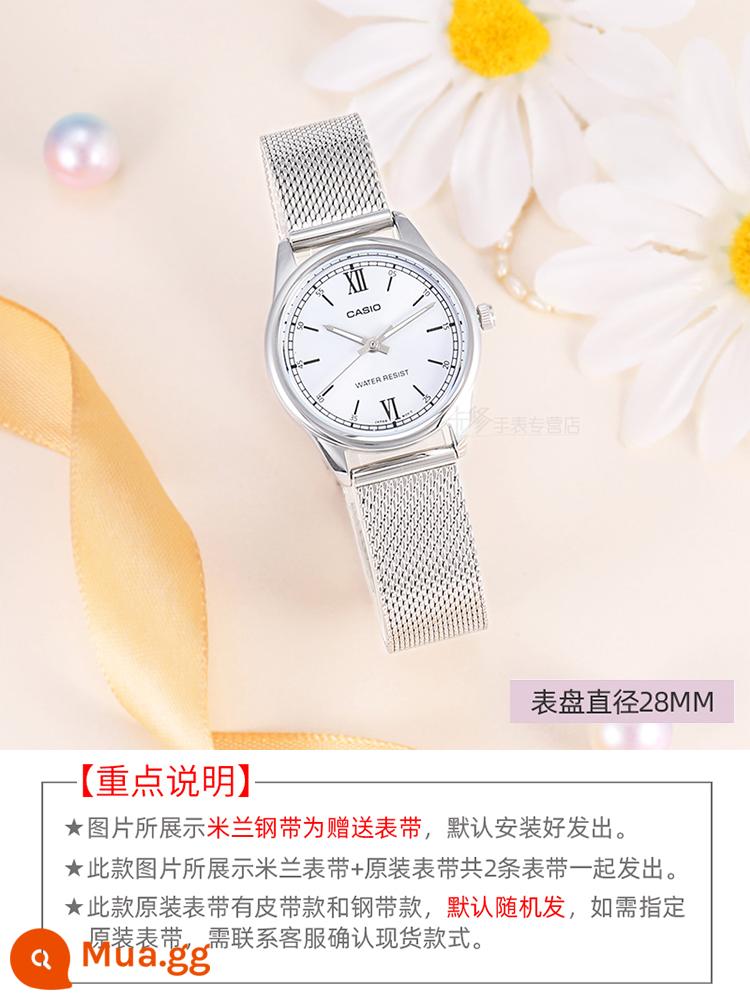 Đồng hồ nữ thương hiệu CASIO nữ 2023 xu hướng thời trang mới đồng hồ nữ phong cách đơn giản chống thấm nước - Dây đeo Milan LV005D-2B3 + dây đeo chính hãng, tổng cộng 2 dây