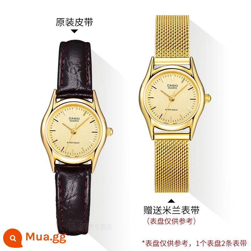 Quà tặng năm mới Đồng hồ CASIO nữ ins phong cách đơn giản khí chất đồng hồ nữ thời trang sinh viên chống thấm nước đồng hồ nữ - Dây thép Milan LTP-1094Q-9A + dây chính hãng, tổng cộng 2 dây