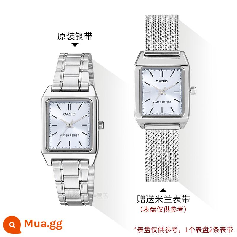 Quà tặng năm mới Đồng hồ CASIO nữ ins phong cách đơn giản khí chất đồng hồ nữ thời trang sinh viên chống thấm nước đồng hồ nữ - Dây thép Milan LTP-V007D-2E + dây chính hãng, tổng cộng 2 dây