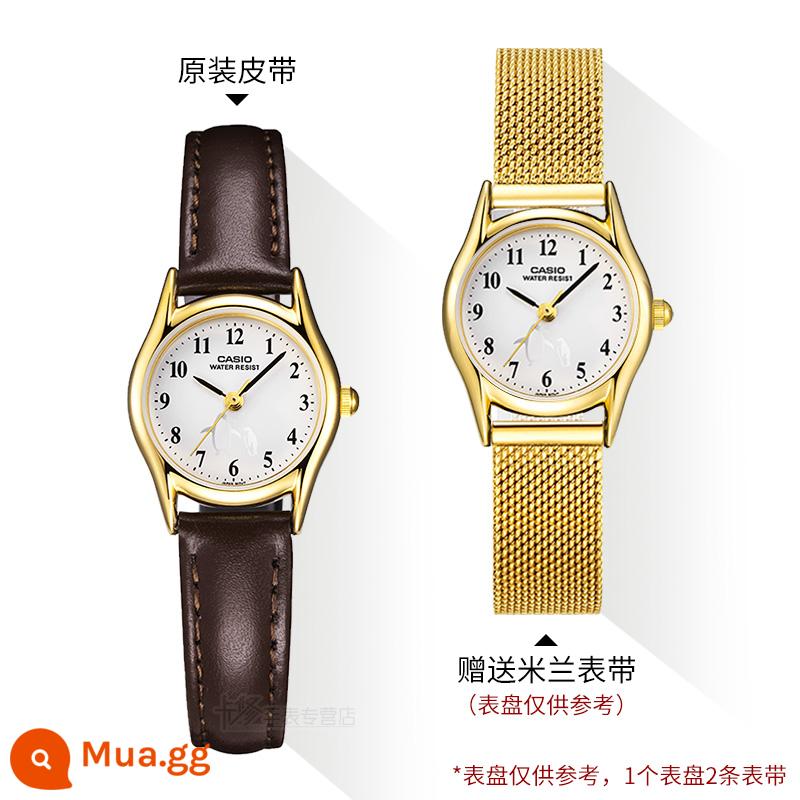 Quà tặng năm mới Đồng hồ CASIO nữ ins phong cách đơn giản khí chất đồng hồ nữ thời trang sinh viên chống thấm nước đồng hồ nữ - LTP-1094Q-7B6 Dây thép Milan + dây chính hãng, tổng cộng 2 dây