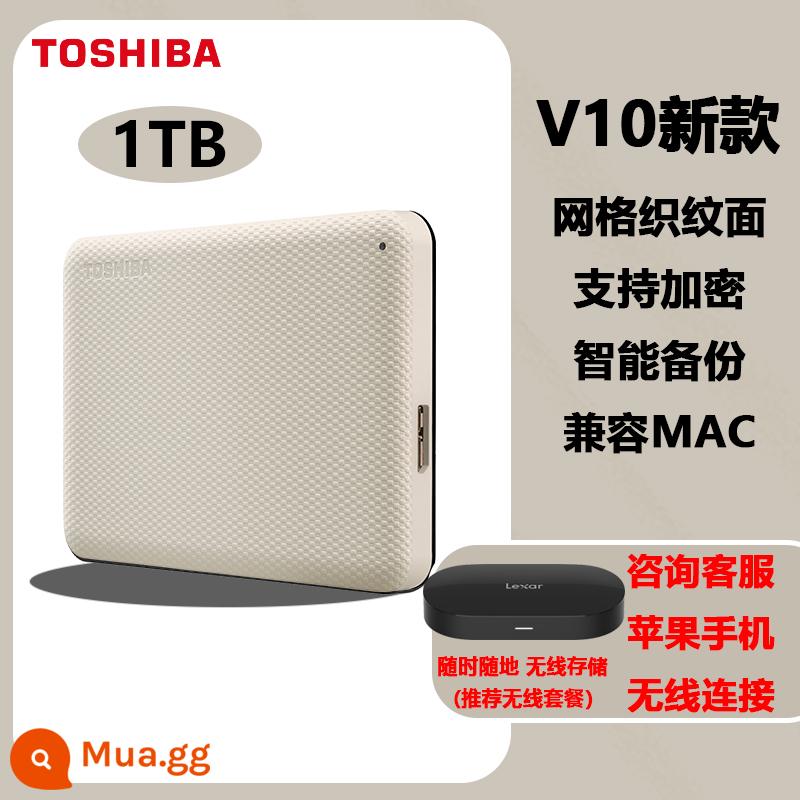 Ổ cứng di động toshiba 1t nhỏ màu đen a5 tốc độ cao 3.0 Apple lưu điện thoại di động gắn ngoài cơ 2t 4t không thể rắn - V10-1TB kết cấu hoàn thiện màu trắng