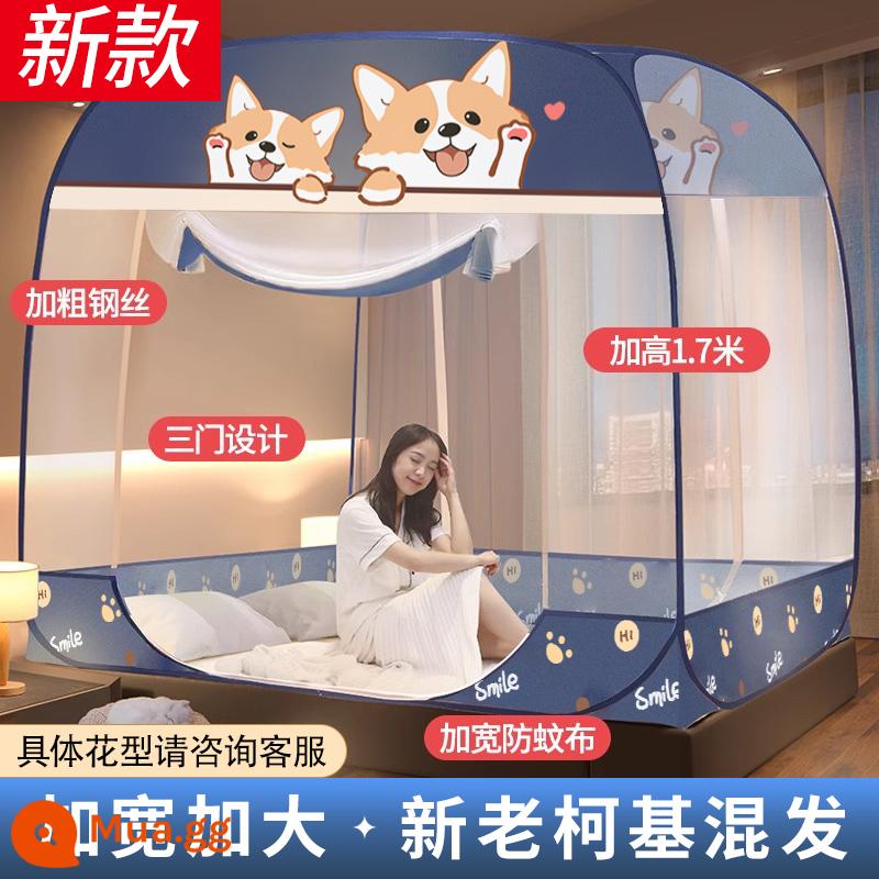 Mùng yurt home 2022 mới chống rơi phòng ngủ trẻ em không cần lắp đặt giường gấp chống ngã cho bé 2023 ww - Chân ngắn nhỏ - [Lắp đặt kháng khuẩn và chống rơi, không gian rộng - ba cửa]