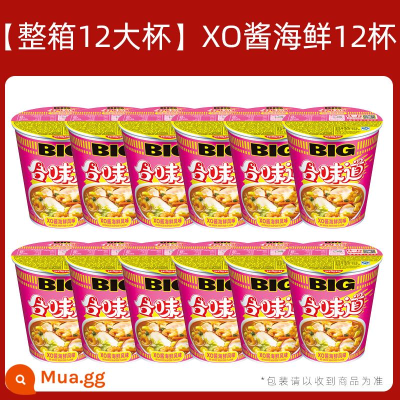 Nissin Hewei Big Cup Big FCL Hải sản Xương heo Súp xương heo đỏ Ngũ vị XO Sauce Mì ăn liền - [Hộp đầy đủ 12 cốc lớn] Hải sản sốt XO*12 cốc-