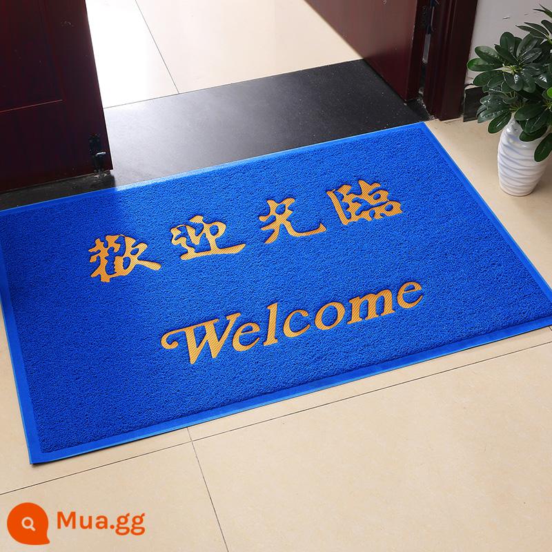 Thảm trải sàn welcome cửa mat lối vào cửa hàng thảm kích thước lớn công ty khách sạn welcome chống trượt - Chào mừng màu xanh