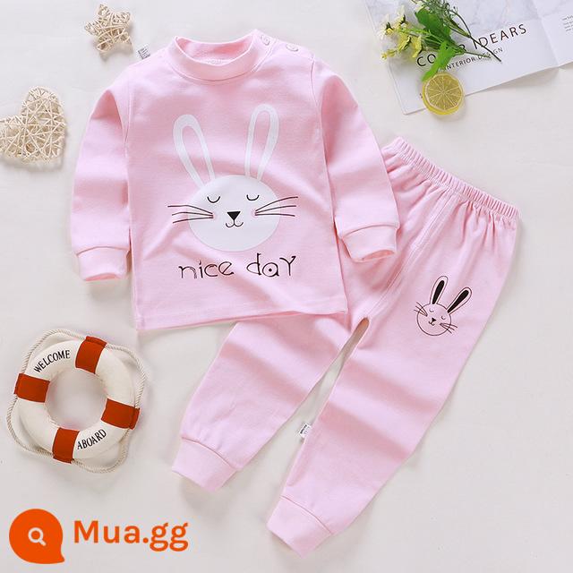 Bộ quần áo mùa thu trẻ em, đồ lót cotton nguyên chất cho bé, áo len cotton, đồ ngủ trẻ em, đồ mặc nhà cho bé trai và bé gái, quần áo mùa thu và quần vệ sinh - Bông nguyên chất loại A C01