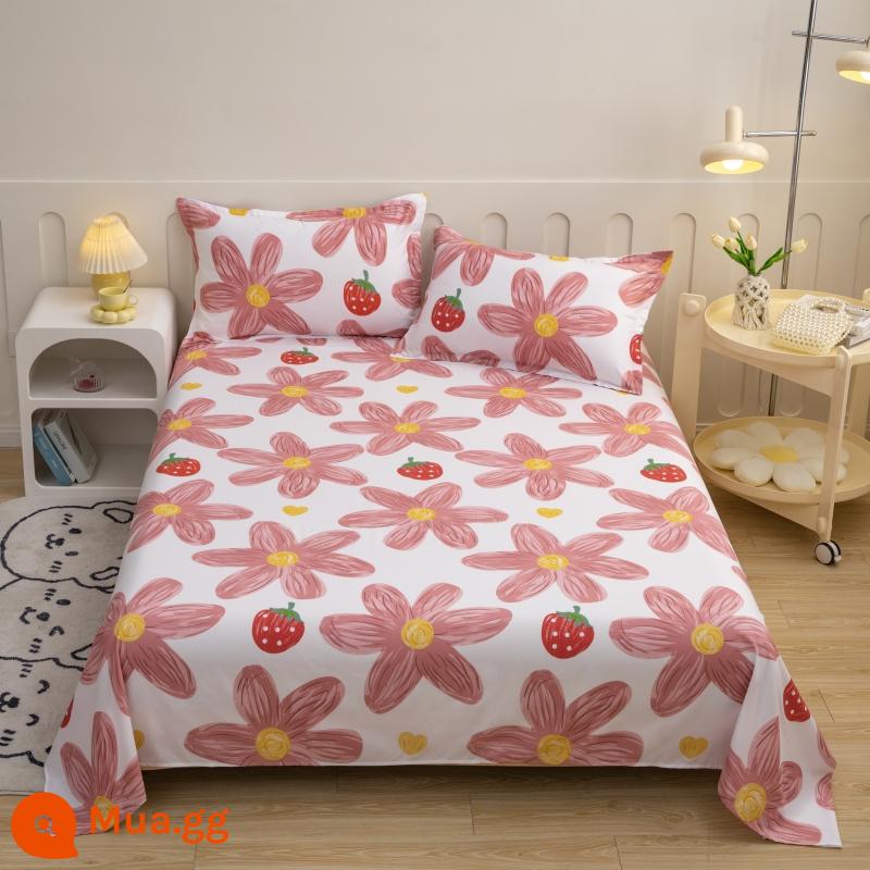 Người Nam Cực đã giặt ga trải giường cotton ký túc xá đơn sinh viên giường đôi 1,5m ký túc xá trẻ em ga chăn nam - Vườn Nắng-Hồng-XL