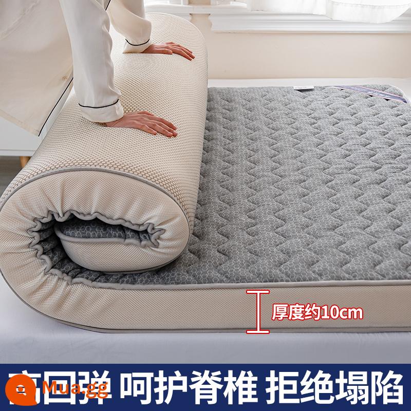 Nệm đệm nhà dày chiếu tatami chiếu ký túc xá sinh viên nệm đơn cứng chiếu mùa đông cho thuê thảm đặc biệt - Cao 10cm - Gợn sóng nhỏ ba chiều - Xám [Lưới thoáng mắt chim - Nệm Bốn Mùa - Hút Ẩm và Mồ Hôi]