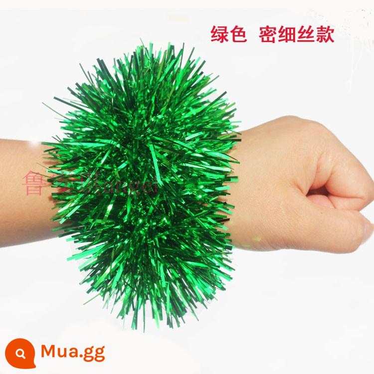 Mẫu giáo khiêu vũ hoa cổ tay 61 Ngày thiếu nhi thể hiện tay sequin hoa thể thao cuộc họp đạo cụ chuông vòng tay - Phong cách lụa dày đặc màu xanh lá cây