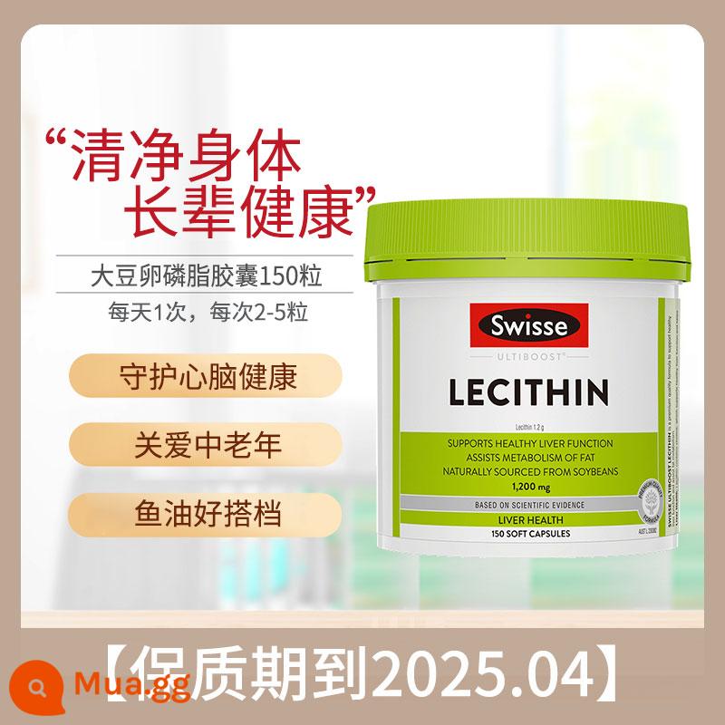 Kho ngoại quan Úc Swisse Soy Lecithin Softgels 1200mg 150 Viên Chăm Sóc Sức Khỏe Tim Mạch - màu xanh lá