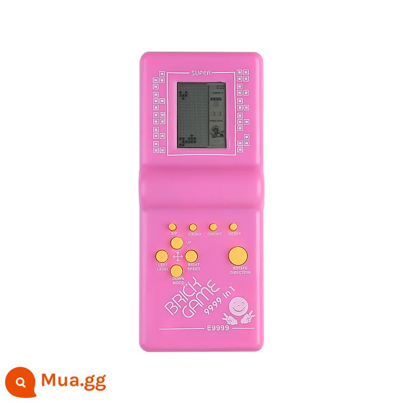 Máy chơi game Tetris arcade máy cầm tay thập niên 80 và 90 cổ điển màu trắng cổ điển máy chơi game nỗi nhớ thời thơ ấu - Màn hình 2 inch màu hồng đi kèm pin