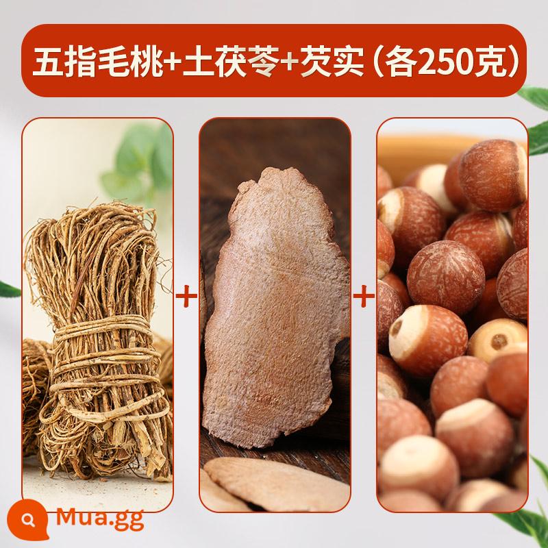 Rễ đào Five Fingers 500g Chính thức Flagship Store Smilax Gorgon Seed Barley Yam Hàng khô Trung Quốc Herbal Soup Nguyên liệu - Đào năm ngón (rễ) + Smilax poria + quả Gorgon (mỗi loại 250g)