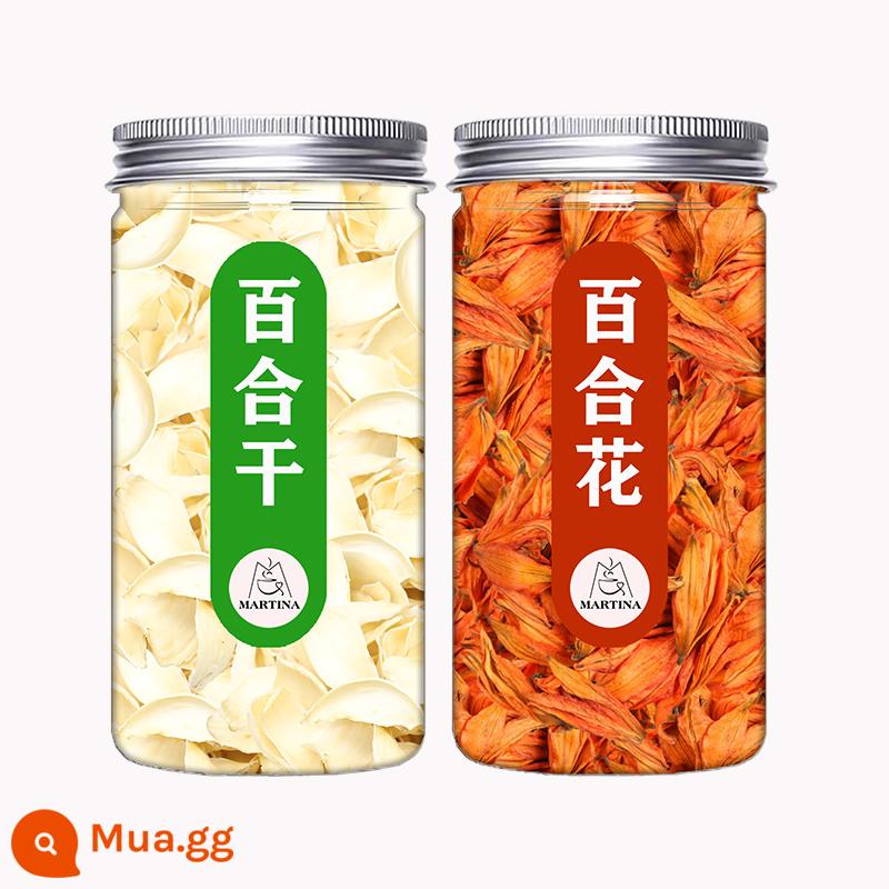 Lily Dry Tea chính thức Cửa hàng hàng đầu của Lan Châu người Châu Âu có thể sử dụng cháo trà Lily hoa Lily Trà 500G - 1 lon hoa huệ khô + 1 lon trà hoa huệ