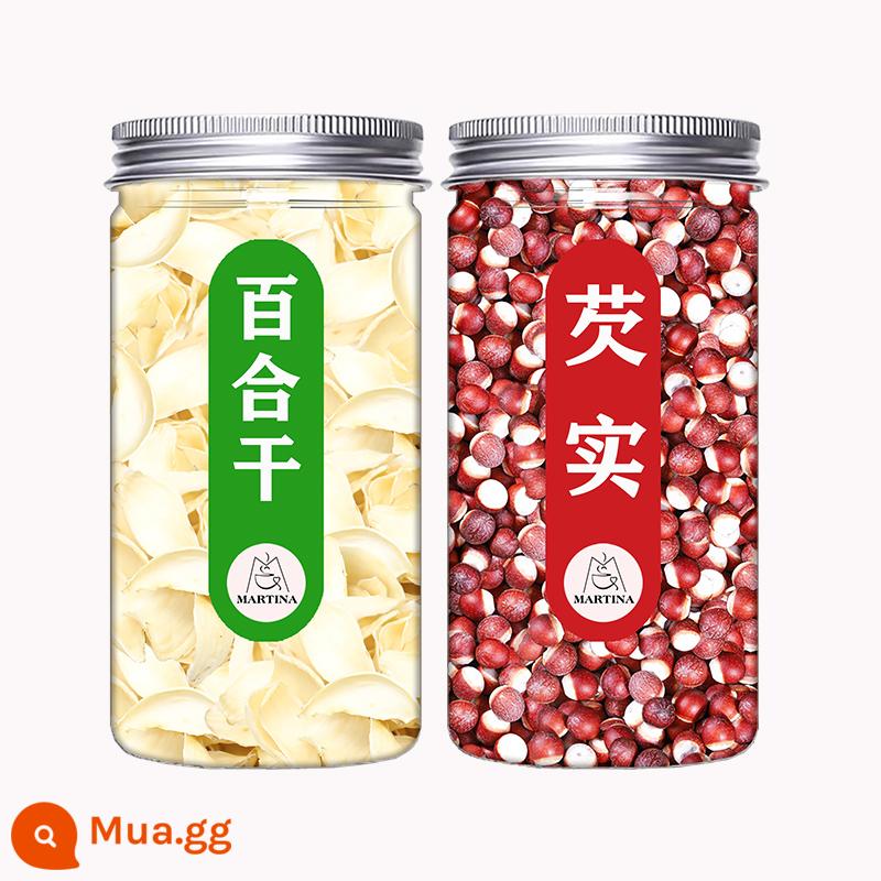 Lily Dry Tea chính thức Cửa hàng hàng đầu của Lan Châu người Châu Âu có thể sử dụng cháo trà Lily hoa Lily Trà 500G - Hoa huệ khô + quả Gorgon