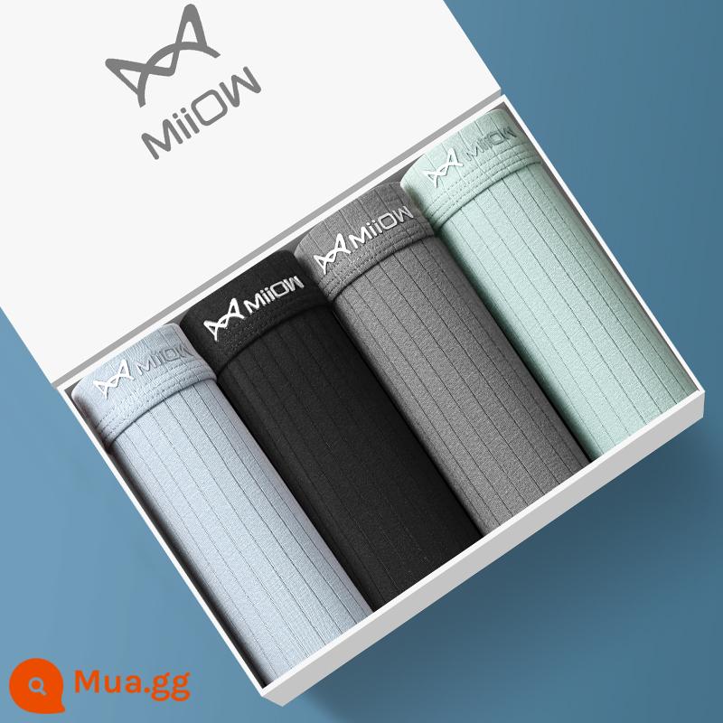 Catman Quần Lót Nam Bé Trai Cotton Nguyên Chất Quần Lót Boxer Thể Thao Thoáng Khí 100% Cotton Đáy Quần Quần Lót Boxer Nam Phong Cách - Nhóm D [Gói 4] Graphene kháng khuẩn loại 5A + Bông xơ dài Tân Cương