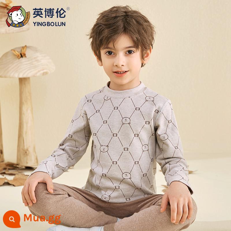 Inblen Bé Trai Hot Quần Áo Thục Nhung Cotton Nguyên Chất Quần Lót Trẻ Em Vệ Sinh Quần Dày Cổ Giữa Bé Trai Áo Len Cotton - Cà phê quay màu 85283