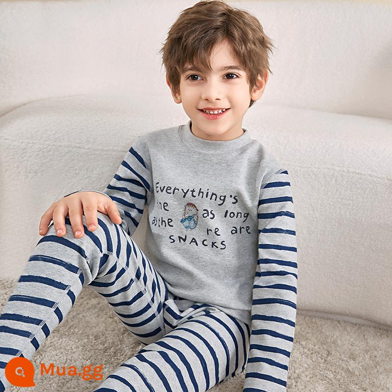 Inblen Bé Trai Hot Quần Áo Thục Nhung Cotton Nguyên Chất Quần Lót Trẻ Em Vệ Sinh Quần Dày Cổ Giữa Bé Trai Áo Len Cotton - 85287 màu xám