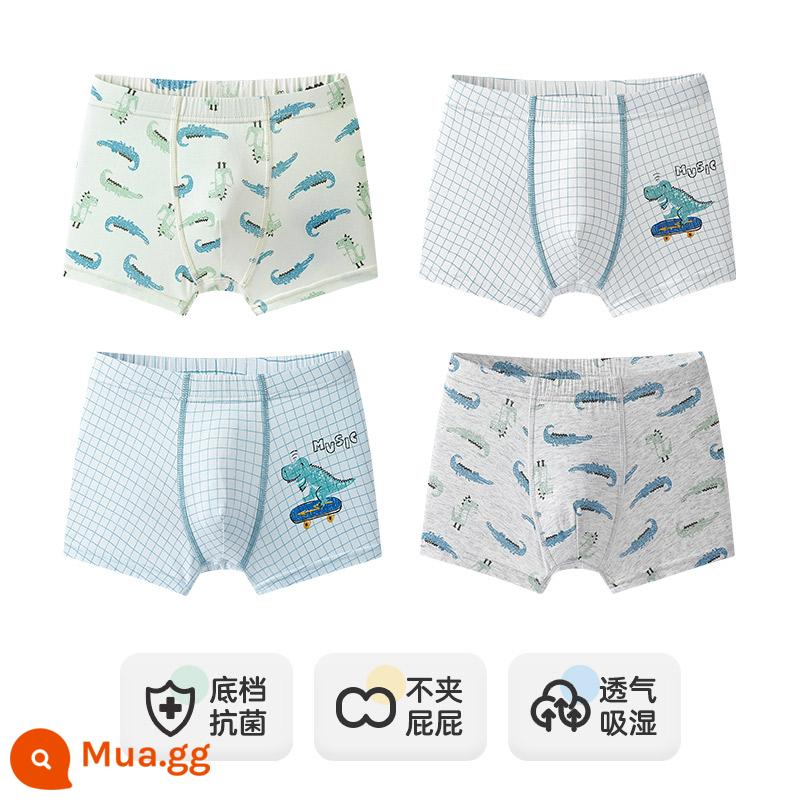 Inblen Quần Lót Trẻ Em Bé Trai Modal Cotton Boxer Thiếu Niên Sinh Viên Quần Lót Boxer Bé Trai Lớn - 15251 bốn gói