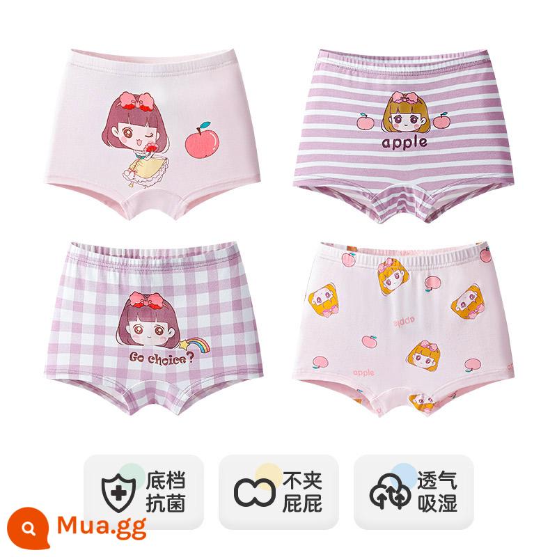 Quần lót trẻ em Inblen bé gái boxer bé gái modal cotton tam giác bé trung và lớn quần đùi boxer trẻ em - 15176