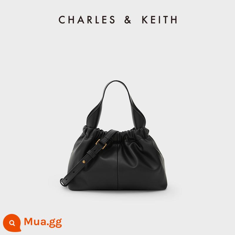 Túi CHARLES&KEITH Mềm Mại Cá Tính CK2-10151077 Túi Nữ Chocolate Messenger Cloud Túi - đen đen