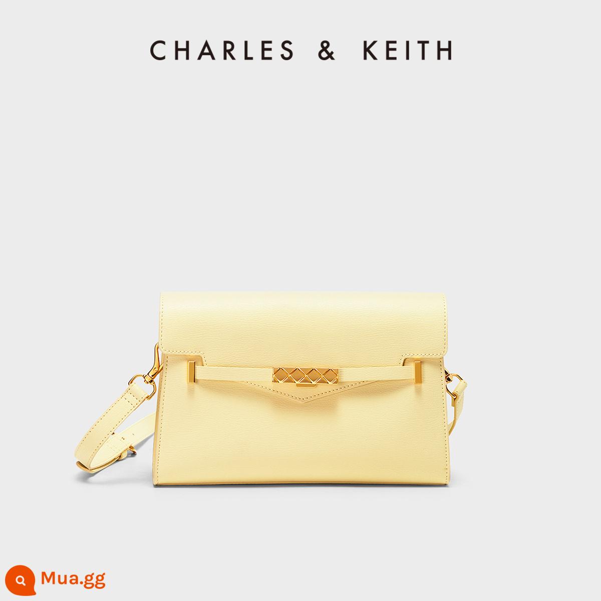 Túi phong bì đơn giản CHARLES&KEITH CK2-20270897 Thắt lưng khóa kim loại cho nữ Túi đeo vai trang trí - Màu kem bơ