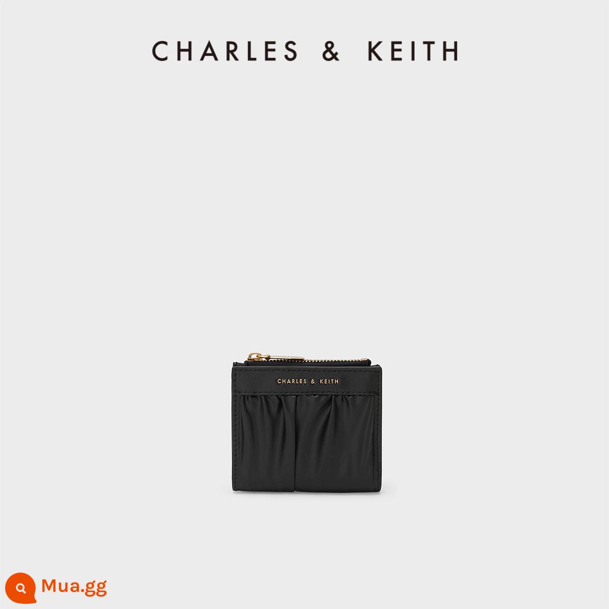 Ví đựng thẻ thời trang CHARLES&KEITH CK6-10840324 Ví gấp mini cho nữ - đen đen