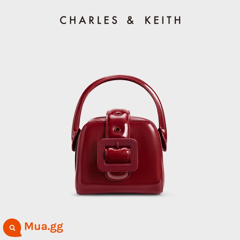 Túi xách CHARLES&KEITH CK2-50160110 ngôi sao cùng thời trang túi đèn lồng bằng da sáng chế túi nữ - Đỏ đỏ