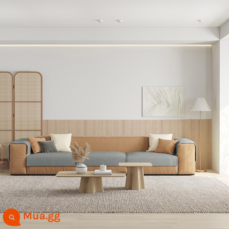 [Princess Produced] Đệm sofa chống trượt hiện đại màu trắng kem Đệm sofa khăn bọc đệm sofa tất cả các mùa - xám khói