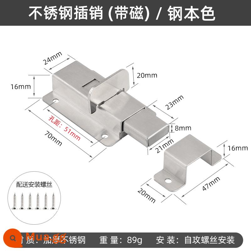 Chốt hở bằng thép không gỉ chịu lực hàng đầu Khóa cửa lộ ra ngoài chống trộm cửa trượt then chốt chốt cửa Chốt cửa chống trộm khóa cửa an toàn - phích cắm TNPF18A