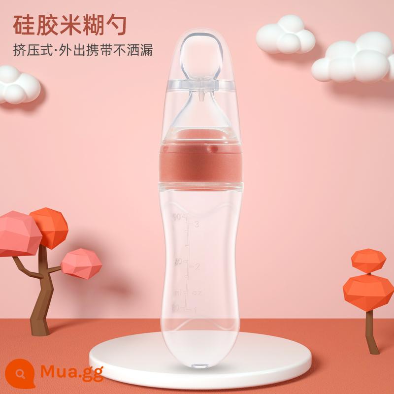 Thìa mềm cơm cho bé dán bình bú silicone cốc hút không chủ lực thực phẩm bộ đồ ăn bóp cho bé ăn bột gạo gạo dán hiện vật - (Muỗng mềm) Thìa đóng chai ngũ cốc gạo đỏ. Hãy sưu tầm và mua để nhận được một chiếc thìa mềm ấm.