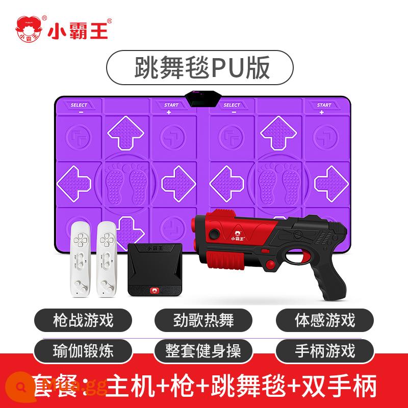 Bảng điều khiển trò chơi somatosensory Xiaobawang mới 2022 với TV HDMI độ nét cao giải trí tại nhà giải đố thể thao bắn súng cổ điển hoài cổ máy đỏ trắng FC chạy Contra câu cá quốc gia A10 - Súng trò chơi cảm giác cơ thể + tay cầm cảm giác cơ thể kép + thảm nhảy đôi PU (tím)