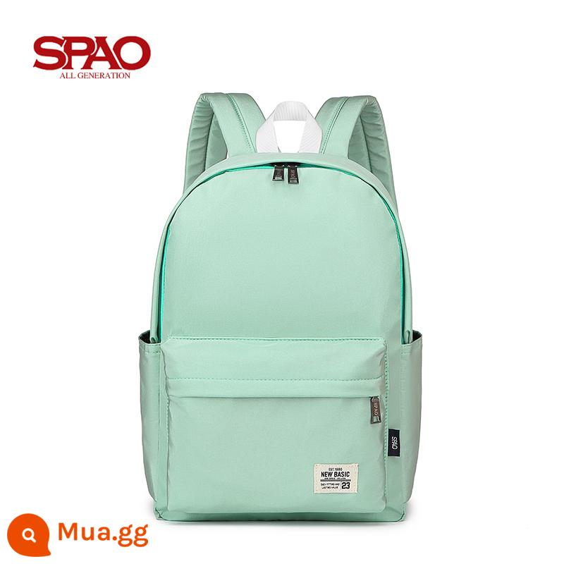 Spao Ba Lô Đại Học Hàn Quốc Học Sinh Trung Học Nam Nữ Đại Học Phong Cách Ba Lô Chống Thấm Nước Túi Máy Tính 15.6 Inch - phong cách mới xanh nhạt