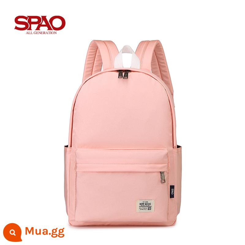 Spao Ba Lô Đại Học Hàn Quốc Học Sinh Trung Học Nam Nữ Đại Học Phong Cách Ba Lô Chống Thấm Nước Túi Máy Tính 15.6 Inch - màu hồng phong cách mới