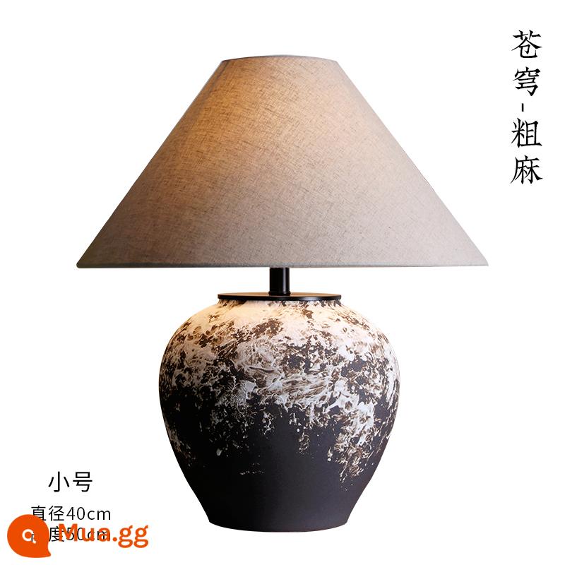 Đèn bàn wabi-sabi kiểu Trung Quốc mới theo phong cách Nhật Bản Cảnh Đức Trấn nồi gốm phòng ngủ cổ điển cạnh giường ngủ đèn phòng khách thương mại nước ngoài homestay đèn - Kèn chụp đèn bằng vải bố bầu trời