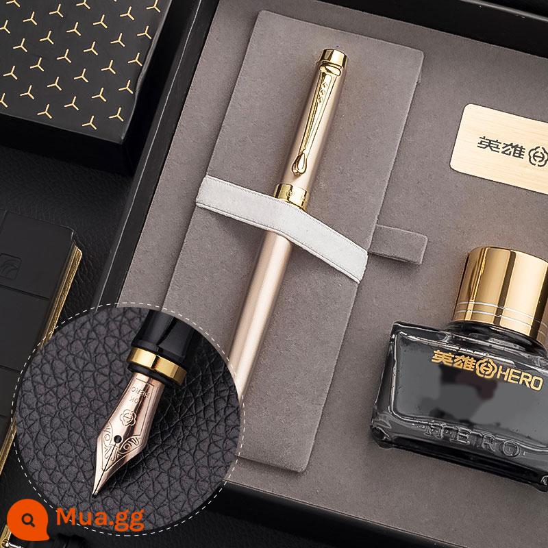 [Hộp quà tặng lễ hội mùa xuân] Hero Pen Official Flagship Store Ngòi vàng 10K H707 Quà tặng văn phòng doanh nghiệp dành cho nam và nữ Quà tặng tinh tế Luyện viết Chữ miễn phí Logo tùy chỉnh - Hộp quà tặng bút và mực vàng Mingjian 10K có sẵn bằng vàng