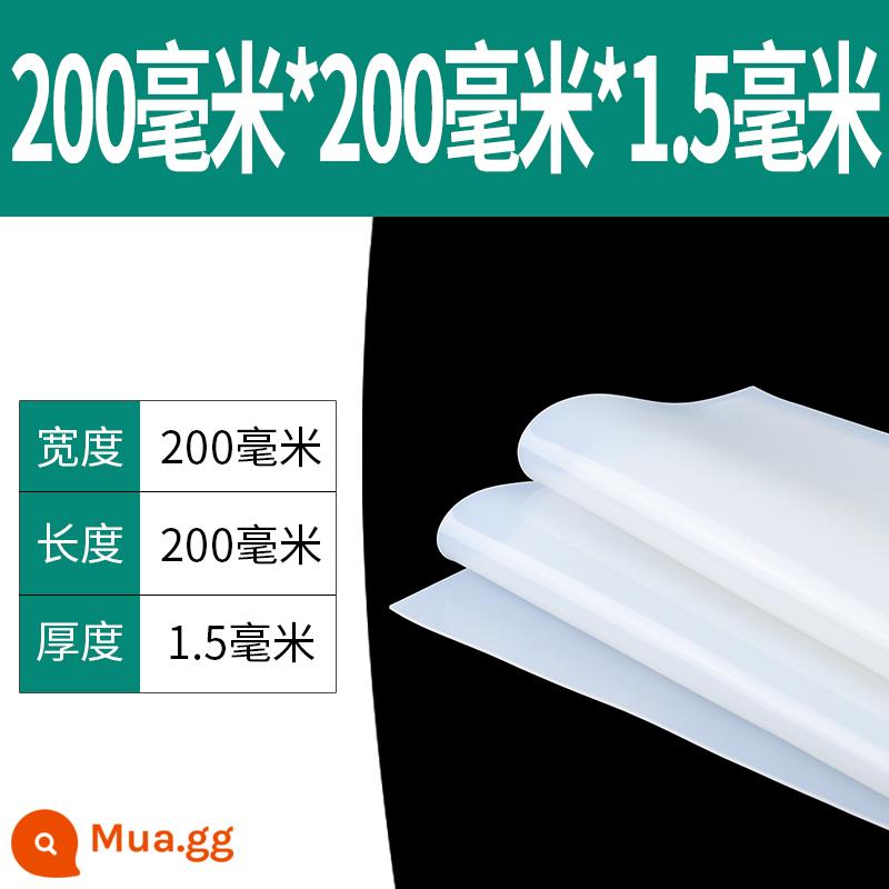 Tấm cao su silicon Miếng đệm silicon Cao su silicon chịu nhiệt độ cao Tấm cao su silicon Tấm cao su silicon Đệm phẳng Miếng đệm dày Chế biến cao su silicon - Chiều rộng 200mm * Chiều dài 200mm * Độ dày 1,5mm