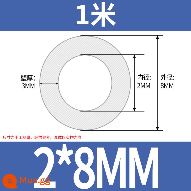 Ống Silicone Ống Cao Su Silicone Không Mùi Thực Phẩm Cấp Ống Nước Hộ Gia Đình Chịu Nhiệt Độ Cao Đàn Hồi Trong Suốt Vòi - 2*8 (giá 1 mét)