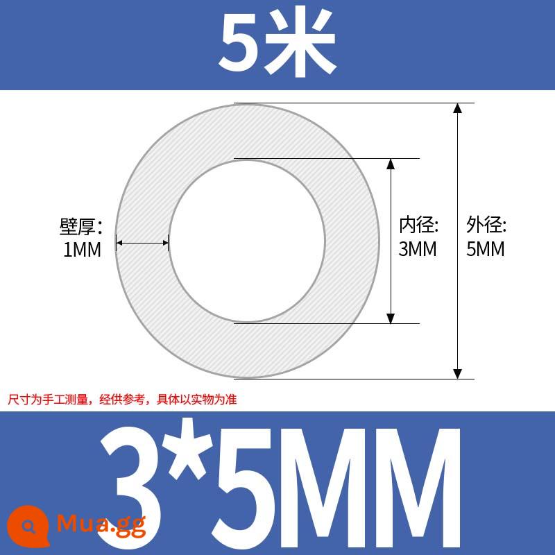 Ống Silicone Ống Cao Su Silicone Không Mùi Thực Phẩm Cấp Ống Nước Hộ Gia Đình Chịu Nhiệt Độ Cao Đàn Hồi Trong Suốt Vòi - 3*5 (giá 5 mét)