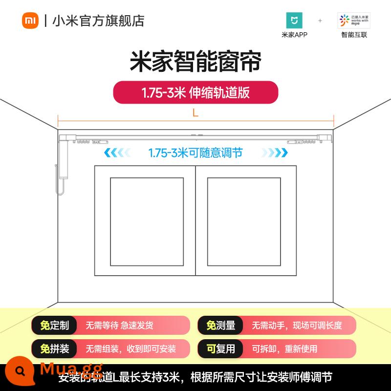 Hướng Dẫn Theo Dõi Động Cơ Rèm Điện Xiaomi Mijia 1S Tự Động Mở Và Đóng Cửa Nhà Thông Minh - Lắp đặt cửa đến cửa không có đường ray bằng kính thiên văn 1,75--3m