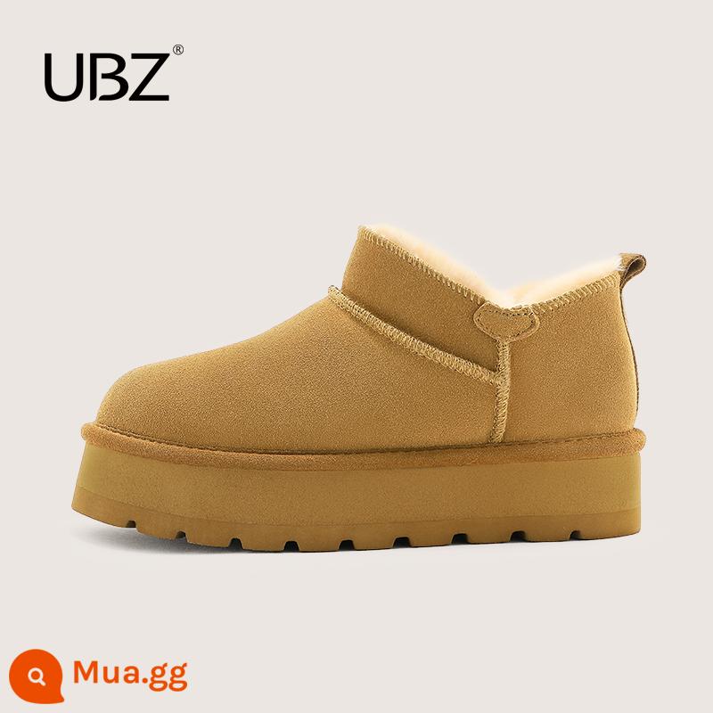 UBZ 2024 Lễ Tạ Ơn Nữ Giày Bốt Đi Tuyết Mùa Đông Nữ Chống Trơn Trượt Giày Cotton Nhung Giày Boot Cổ Ngắn Hết Hàng thanh lý - Trà sữa UQC36XD3609H