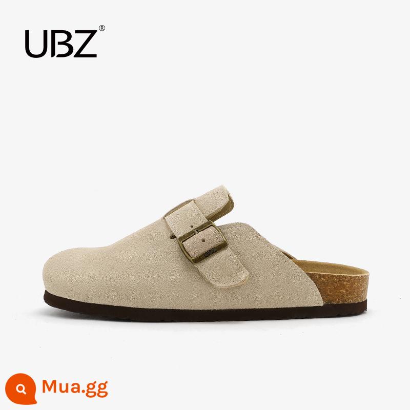 Giày đơn Birkenstock chống thấm nước UBZ dành cho cặp đôi nam nữ mùa xuân hè 2023 nút chai mới áo khoác ngoài đáy dày Bao Đầu Birkenstock nửa kéo - Màu sa mạc (bán trước trong 15 ngày)