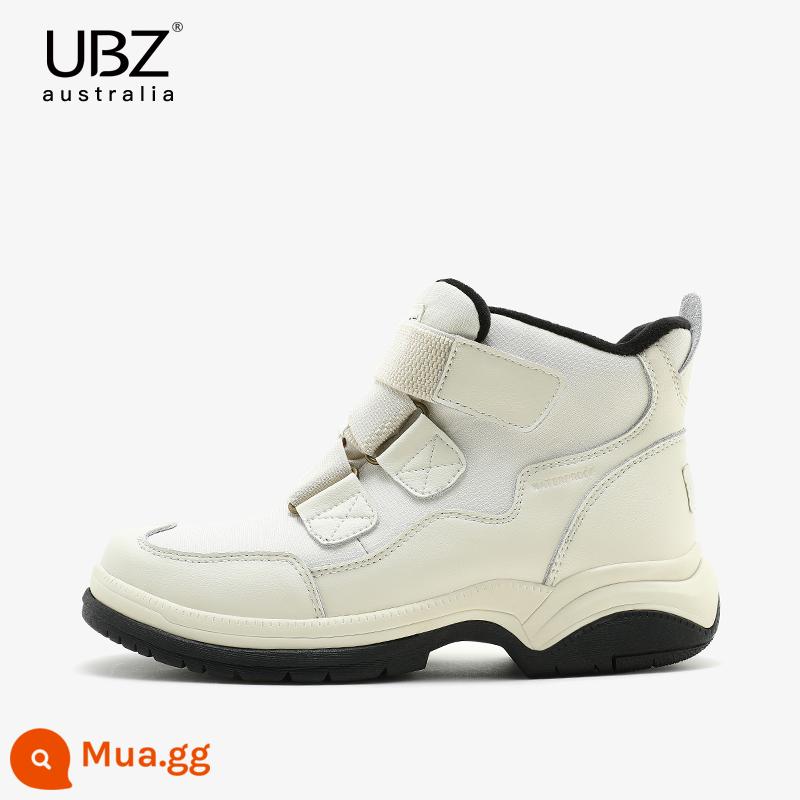 UBZ 2024 Lễ Tạ Ơn Nữ Giày Bốt Đi Tuyết Mùa Đông Nữ Chống Trơn Trượt Giày Cotton Nhung Giày Boot Cổ Ngắn Hết Hàng thanh lý - ULS2763 màu trắng ngà