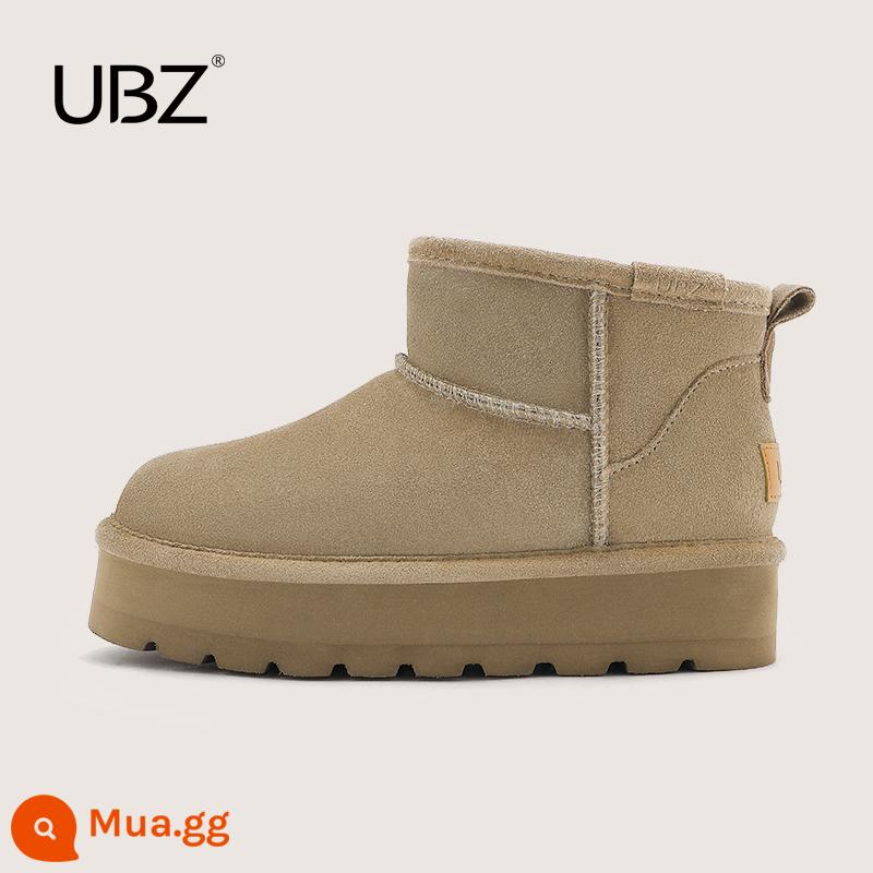 UBZ 2024 Lễ Tạ Ơn Nữ Giày Bốt Đi Tuyết Mùa Đông Nữ Chống Trơn Trượt Giày Cotton Nhung Giày Boot Cổ Ngắn Hết Hàng thanh lý - UQC6770W Kaki