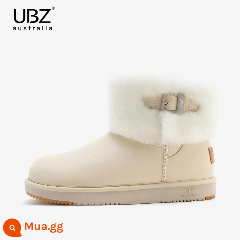 UBZ 2024 Lễ Tạ Ơn Nữ Giày Bốt Đi Tuyết Mùa Đông Nữ Chống Trơn Trượt Giày Cotton Nhung Giày Boot Cổ Ngắn Hết Hàng thanh lý - UQC8154W màu trắng ngà